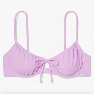 New Wild Fable Women’s Shirred Bikini Top Light Purple Sparkle Size XXS NWT